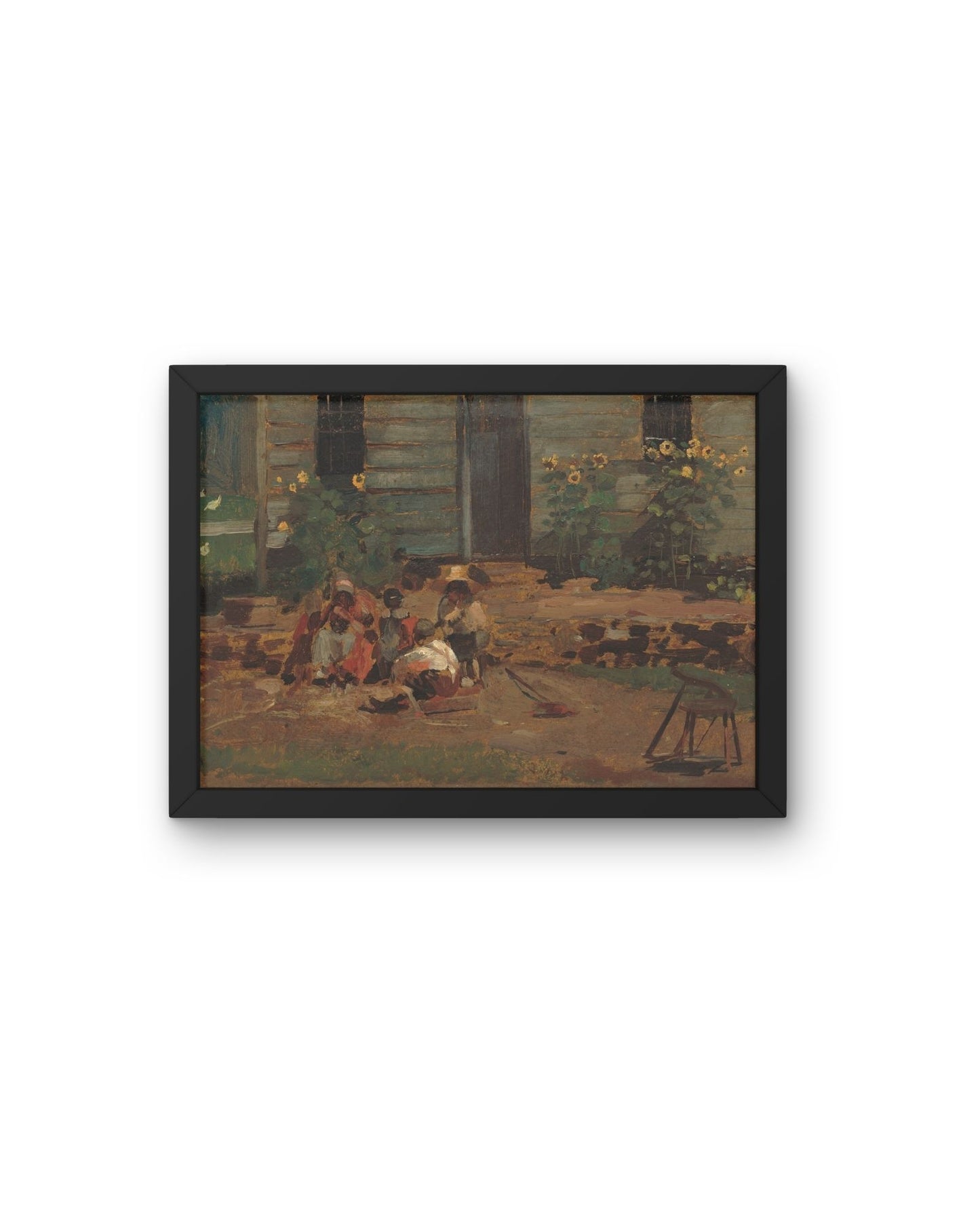Cottage Yard Gathering – Historic Black Life Painting