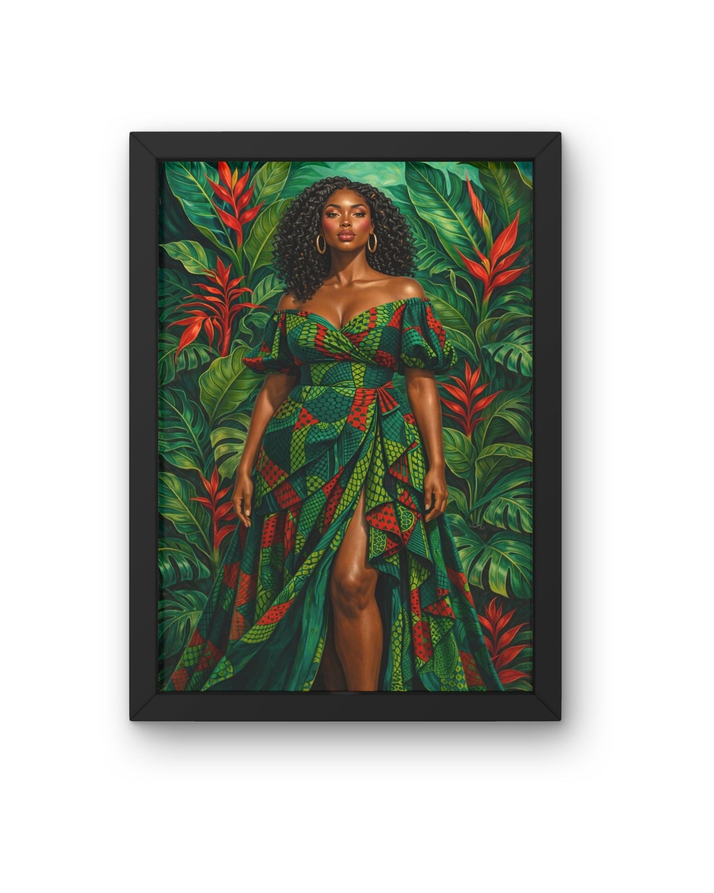 Woman Queen in Emerald Silk