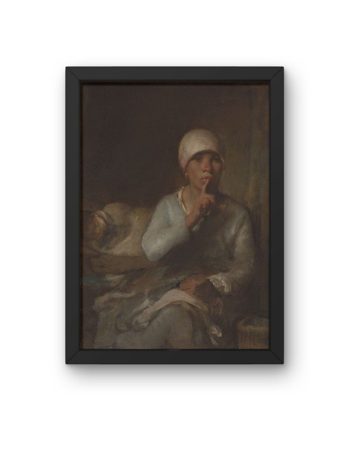 Mother and Child Black Portrait – Historic Painting