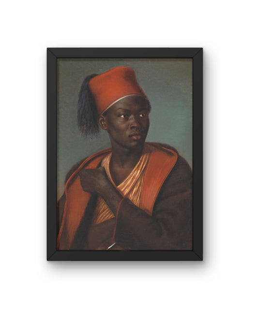 Historic Black Portrait – Crimson and Gold Study