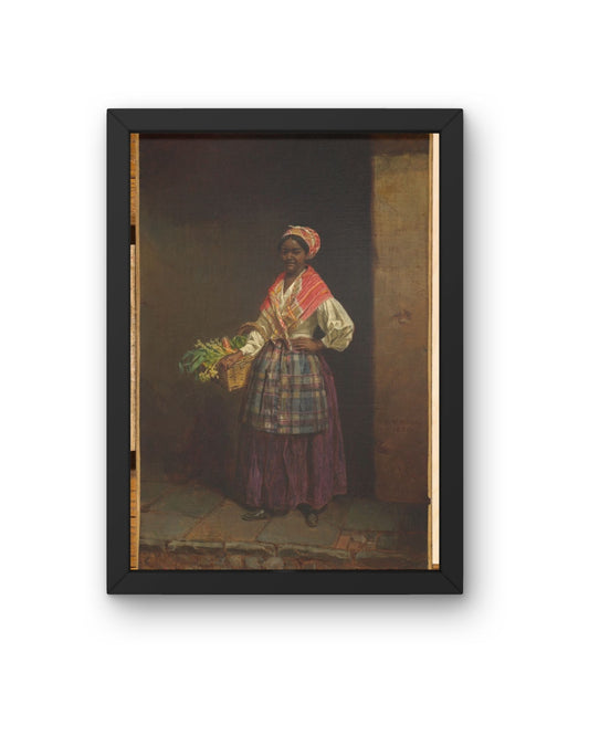 Black Market Woman Painting – Vintage Genre Scene