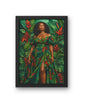 Woman Queen in Emerald Silk